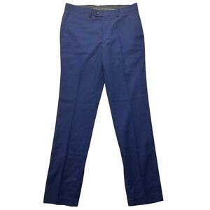 Nordstrom Rack Mens Modern Fit Dress Pants Navy Blue 34x34 Flat Front‎ Trousers